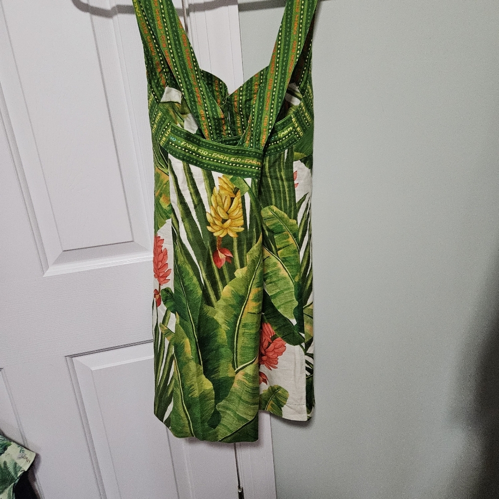 FARM RIO Fresh Forest Scarf Sweetheart-Neck Minidress Large NWT - Picture 4 of 9